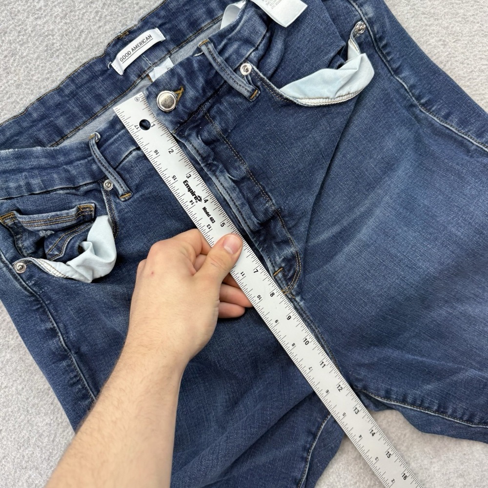 Good American Good Waist High Rise Skinny Jeans Size 18 Distressed - Picture 7 of 11